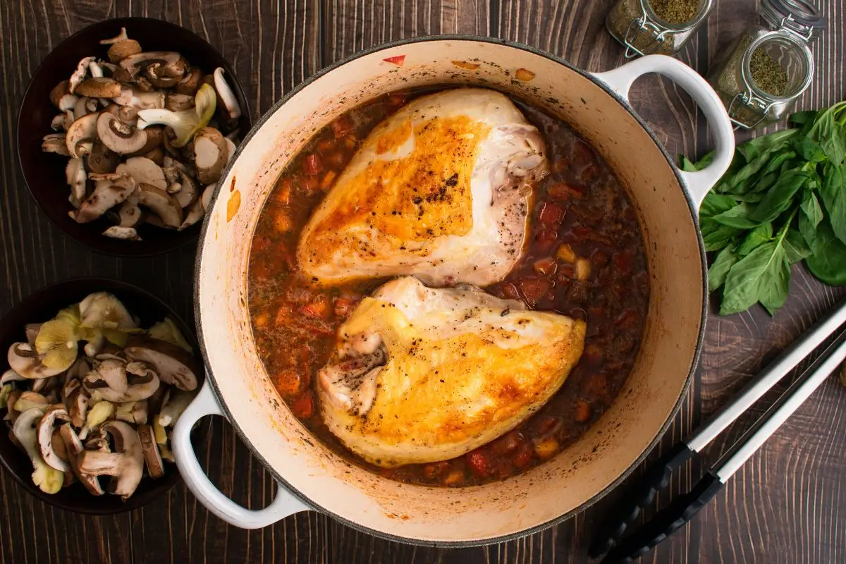 chicken with fresh basil and tomatoes