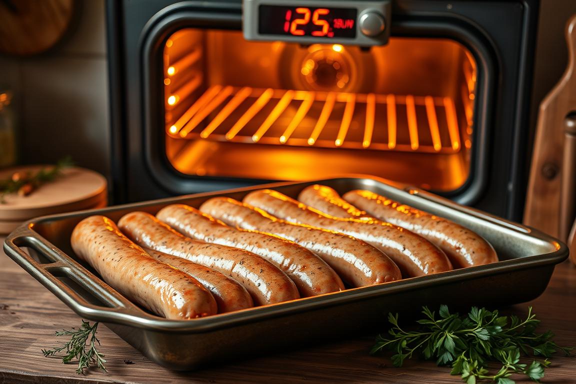 how long to cook sausages in oven at 180