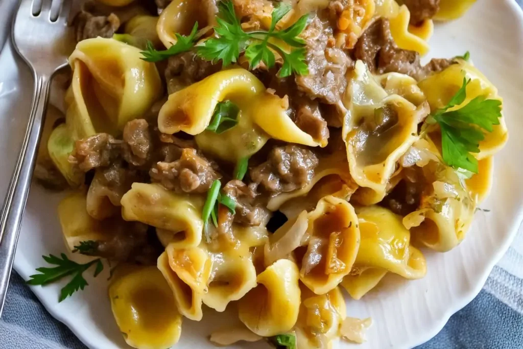 philly cheesesteak tortellini pasta