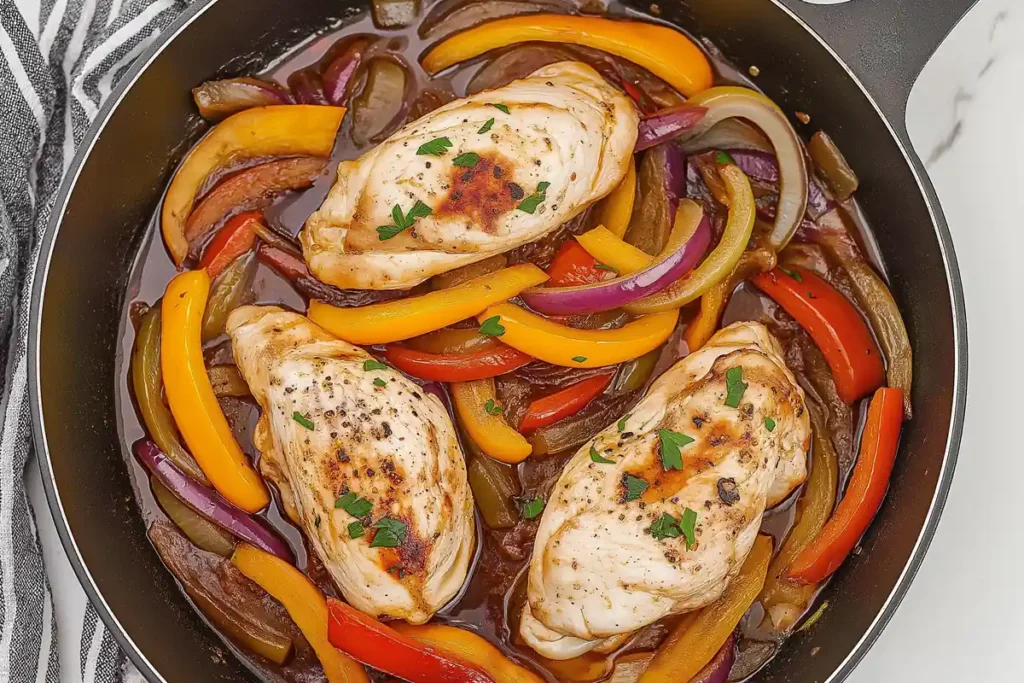 Chicken with Peppers and Onions stir-fry